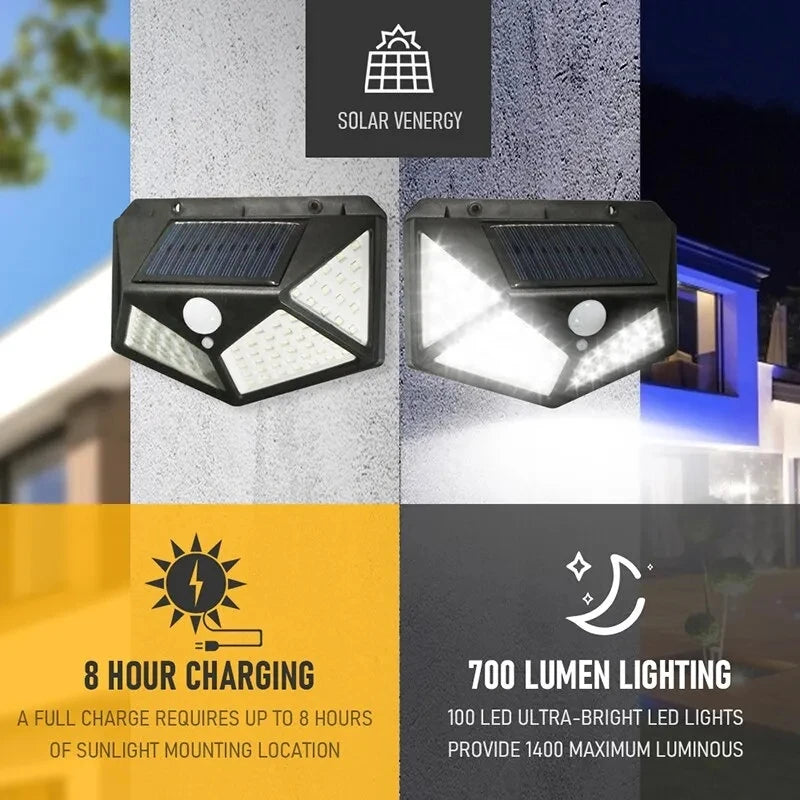 100 LED Solar Wall Lamp